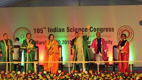 Prime Minister urged the scientists to develop a mechanism for interaction with school children. Credit: Sobhapati Samom 