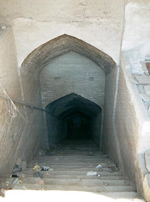 Steps leading to a 'qanat' tunnel in Kashan, Iran    Credit: Wikimedia Commons