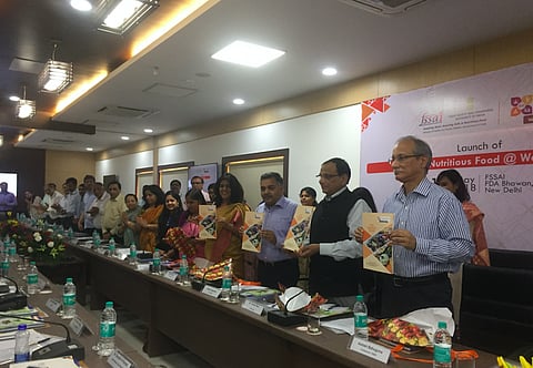FSSAI has also released The Orange Book: Your Guide to Safe and Nutritious Food at the Workplace. Credit: Vibha Varshney