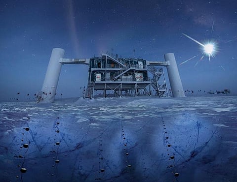 Artist’s impression based on real picture of Icecube lab. IceCube/NSF