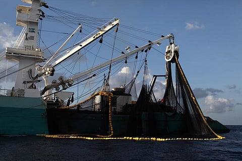 Purse seiner fishing in the Indian Ocean. Footprint estimates do not assess how sustainably resources such as fisheries are managed. Jiri Rezac, CC BY-SA