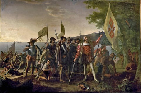 "The Landing of Columbus" painting by John Vanderlyn       Credit: Wikimedia Commons