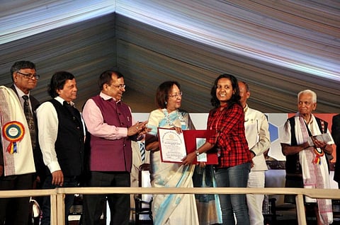 Fourteen best paper presenters from across the country were honoured with best young scientists’ awards. Credit: Sobhapati Samom