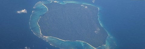 An aerial photo of the North Sentinel Island. Credit: Wikimedia Commons