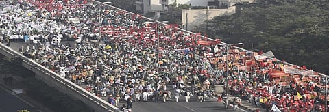 A farmers' protest in Delhi. Credit: Adithyan P C/DTE