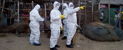 A rapid action team works in Cuttack to cull ducks. Photo: Ashis Senapati