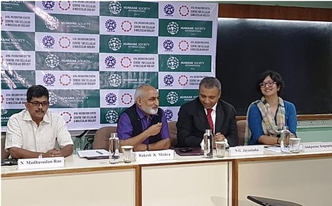 CCMB Director Dr Rakesh Mishra announcing the new project in Hyderabad
