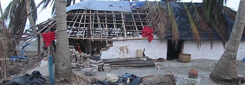 A hut destroyed by Cyclone Fani in Arakuda village in Odisha’s Puri district. Photo: Pragati Prava
