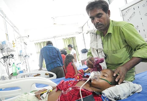 मुजफ्फरपुर के अस्पताल में भर्ती एक बच्चा। फोटो: पुष्यमित्र 