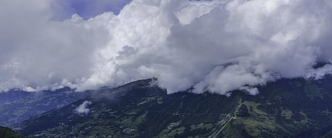 Monsoon clouds engulf the mountains near Tawang, Arunachal Pradesh. Photo: Getty Images