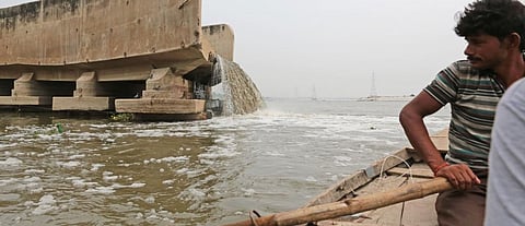 The Sisamau Nala flows into the Ganga at Kanpur. Photo: Vikas Choudhary