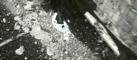 Image taken 4 seconds after touchdown with CAM-H. Photo: JAXA
