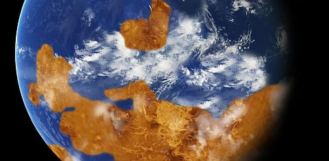An artist’s representation of Venus with water. Photo: Nasa