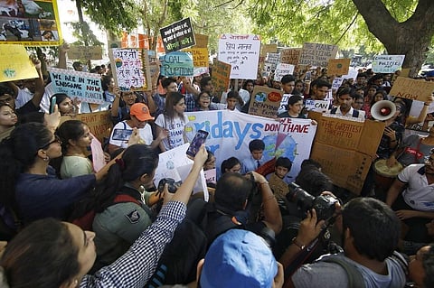 जलवायु परिवर्तन को रोकने की मांग को लेकर चर्चा में आई ग्रेटा थनबर्ग का असर भारत में दिख रहा है। फाइल फोटो: विकास चौधरी 