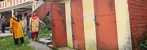 To sustain ODF status of her panchayat Talkehar in Himachal's Mandi district, sarpanch Kamlesh and members of mahila mandals visit houses to check if people are using toilets regularly. Photo: Pradeep Kumar