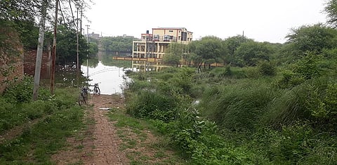 Sewage pumping station near Numayadahi STP submerged in water. 