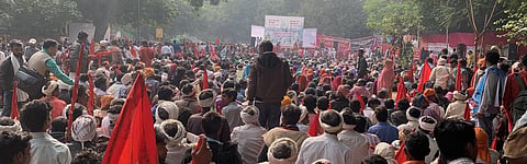 Protestors at the rally in Jantar Mantar, New Delhi on November 21. Photo: Ishan Kukreti