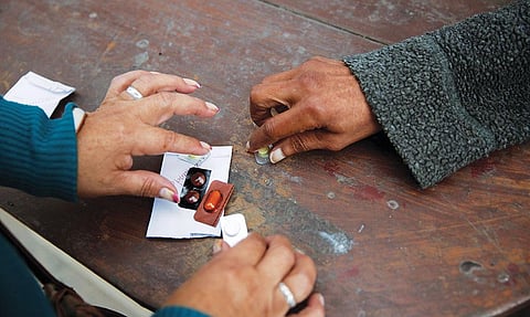 A patient receives  medicine for multidrug-resistant tuberculosis; about 78 per cent TB patients are multidrug resistant, according to the Global Tuberculosis Report 2019 (Photograph: Reuters)