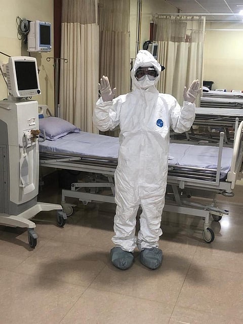 A healthcare worker in Odisha seen here wearing personal protective equipment Photo: Priya Ranjan Sahu