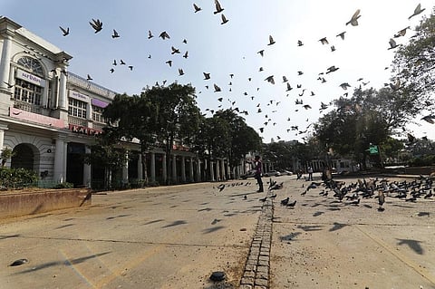 दिल्ली के कनॉट प्लेस का दृश्य। फोटो: विकास चौधरी