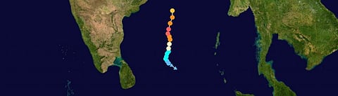 Amphan tracker. Cyclone Amphan made a landfall in south West Bengal in May 2020. Source: Wikipedia