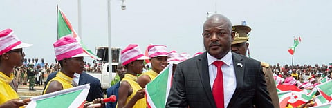 President Pierre Nkurunziza arrives to inaugurate Burundi’s Chinese-built state house on September 27, 2019. (Photo by ONESPHORE NibigIra/AFP via Getty Images)