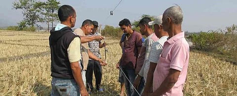 Solar-powered electric fences like this one do not kill elephants unlike conventional ones. Photo: Aaranyak