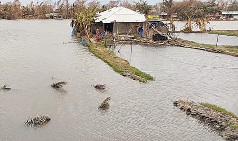 अंफान तूफान के कारण सुंदरवन में जमा पानी। फोटो: गुरविंदर सिंह
