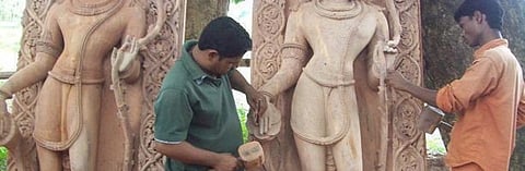 Sculptors at work in Lalitgiri village, Odisha. Photo: Ashis Senapati