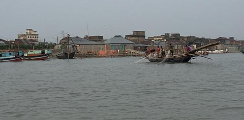 Fishing boats on the Ganga. Photo: Heather Koldewey