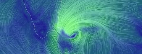Cyclone Burevi is projected to be near Jaffna, Northern Sri Lanka at 11:30 am on December 3, 2020. Photo: Earth Null School