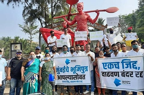 महाराष्ट्र के वाढवण में बंदरगाह परियोजना का विरोध किया जा रहा है। फोटो: यतिन प्रभु 
