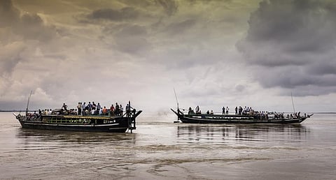 Boats near Majuli island on the Brahmaputra in Assam. Photo: istock