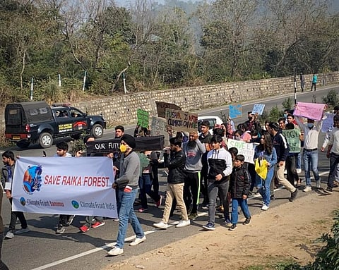 Jammu’s Chipko moment: Green activists protest plan to chop 38,000 trees in Raika 