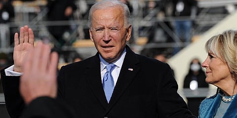 Joe Biden taking the Oath of Office. Photo: Wikipedia
