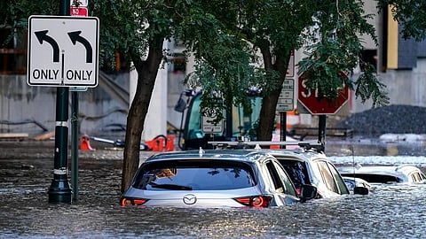 Scenes from New York during the floods this summer. Photo: @Aana_anu / Twitter