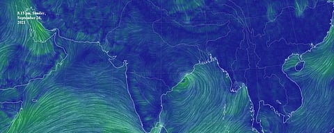 Cyclone Gulab at 8.15 pm on September 26, 2021. Photo: Earth Null School