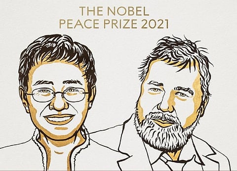 Nobel Peace Prize 2021 for journalists Maria Ressa and Dmitry Muratov 