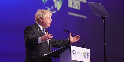 UK PM Boris Johnson speaking at the CoP26 in Glasgow. Photo: @BorisJohnson / Twitter