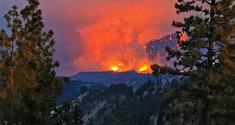 The Canadian town of Lytton in British Columbia burns due to an unprecedented heatwave in late June this year. Photo: istock