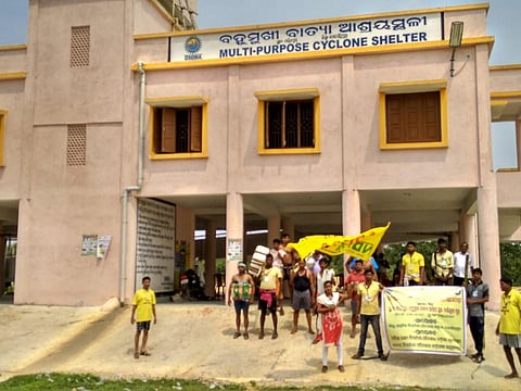 A cyclone shelter in Jagatsinghpur district of Odisha has been set up. Photo: Ashis Senapati