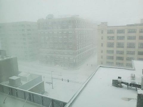 Boston on the morning of January 29, 2022. Photo: @missfrodo25 / Twitter