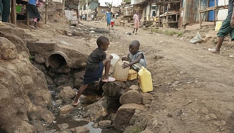 Children draw water in Kibera, Nairobi. Photo: iStock 
