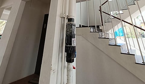 A rainwater harvesting system in Lake Dew Residency, Harlur Road, Bengaluru. Photo: R Sreenivasa Murthy