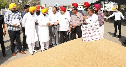 Punjab Chief Minister Bhagwant Mann visiting a grain mandi recently. Photo: @BhagwantMann / Twitter
