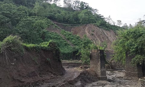 A damaged bridge in Dima Hasao, Assam. Photo: Biswendu Bhattacharjee