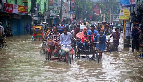 Flood waters in Sylhet city June 20, 2022. Photo: Rafiqul Islam Montu