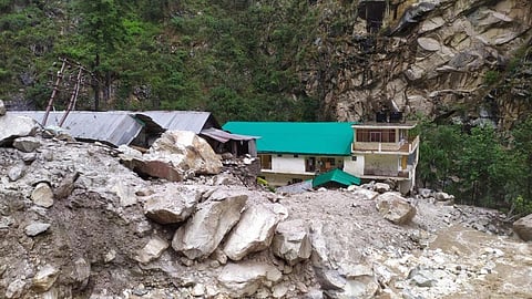 Debris at the site of the cloudburst in Kullu. Photo: Rohit Prashar