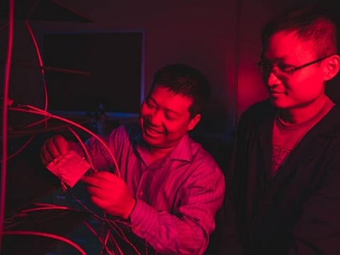 Yan Yao and Ye Zhang work with all-solid-state sodium batteries. Photo: University of Houston
