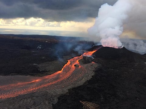 A 2020 Nature study showed that extreme rainfall may have led to the four-month-long eruption of Hawaii’s Kilauea volcano in 2018. Photo: @USGSVolcanoes / Twitter